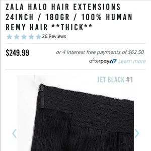 Zala Hair Extensions 24” 180 gram Jet Black 👩🏻